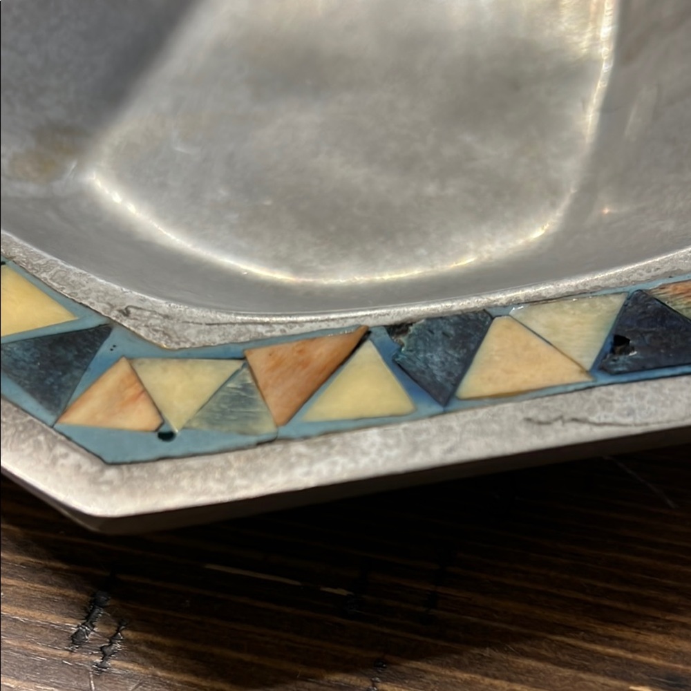Geometric Patterned Gray Tray - Picture 5 of 6